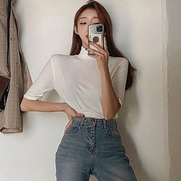 women's t-shirt turtleneck tee femme fall white basic t women elasticity korean style short sleeve woman clothes slim female sj9v
women's t-shirt turtleneck tee femme fall white basic t women elasticity korean style short sleeve woman clothes slim female sj9v