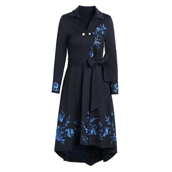 casual dresses fall autumn long sleeve lapel neck blue floral print embroidery belted mid-calf dress elegant ws23811 plus size 3xl 9eh2, Black;gray
casual dresses fall autumn long sleeve lapel neck blue floral print embroidery belted mid-calf dress elegant ws23811 plus size 3xl 9eh2, Black;gray