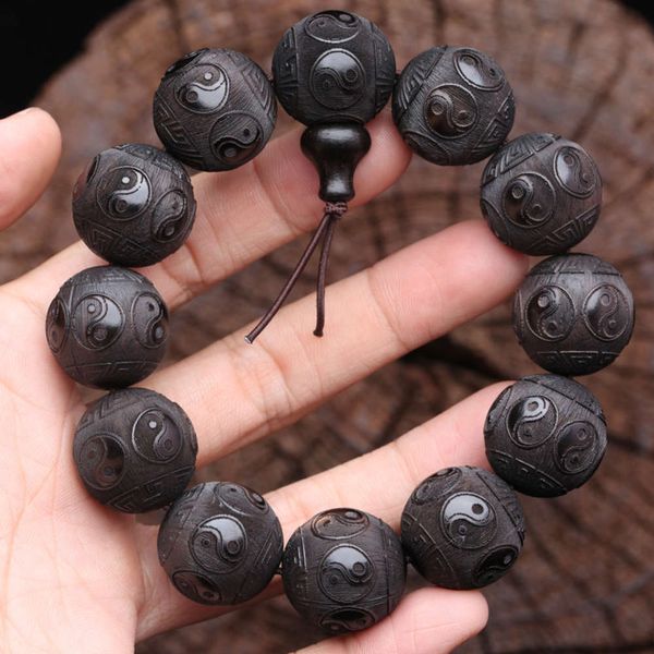 black sandalwood primary color 15mm 20mm hand string tai chi eight trigrams beads buddha bracelet for men and women
black sandalwood primary color 15mm 20mm hand string tai chi eight trigrams beads buddha bracelet for men and women