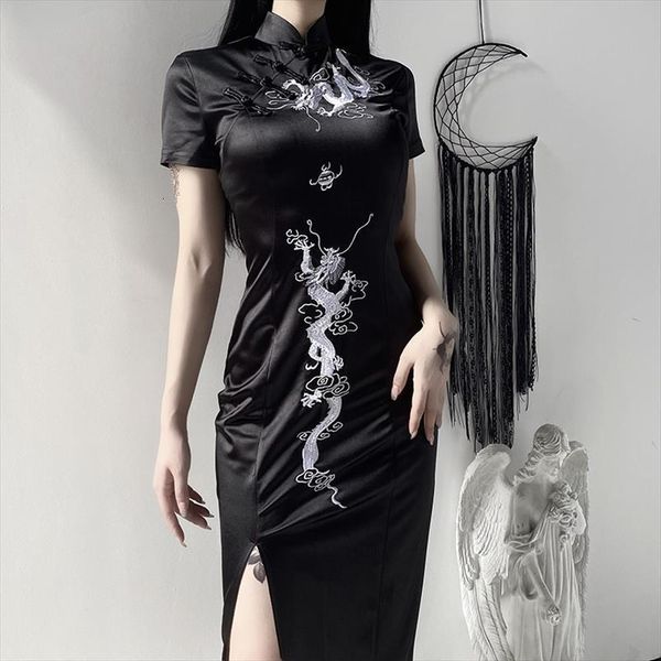 black long evening nigh elegant women dress vintage chinese cheongsam embroidery female gothic party bodycon, Black;gray
black long evening nigh elegant women dress vintage chinese cheongsam embroidery female gothic party bodycon, Black;gray