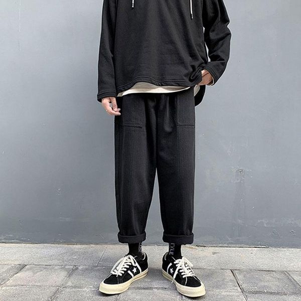 men's pants autumn and winter tide brand drawstring overalls korean loose students straight wide-legged casual, Black
men's pants autumn and winter tide brand drawstring overalls korean loose students straight wide-legged casual, Black