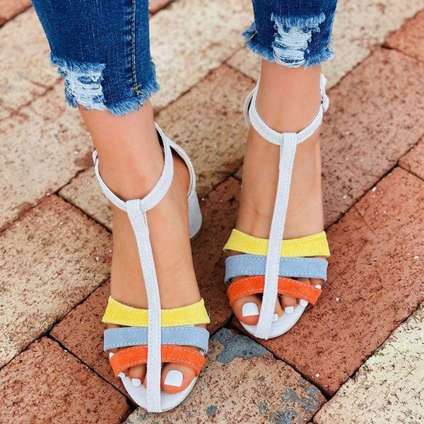 summer women's sandals 2021 fashion color matching heels woman shoes round zapatos de mujer big 43, Black
summer women's sandals 2021 fashion color matching heels woman shoes round zapatos de mujer big 43, Black