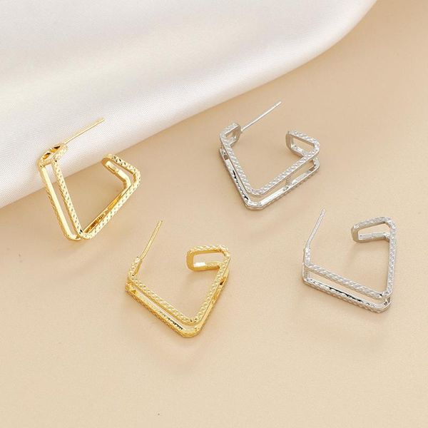 hoop & huggie fashion creative piercing double row square charm earring for women dainty geometrical wedding jewelry accessories, Golden;silver
hoop & huggie fashion creative piercing double row square charm earring for women dainty geometrical wedding jewelry accessories, Golden;silver