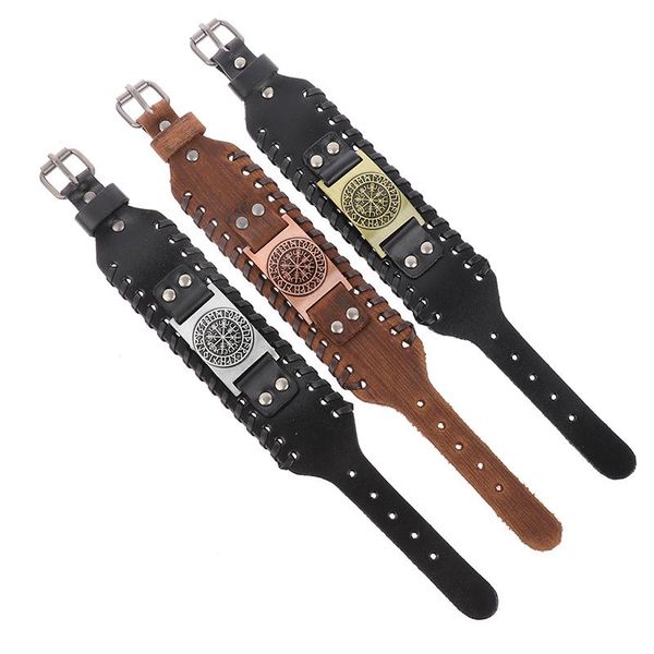 charm bracelets nordic viking designer alloy bracelet male wide leather weave adjustable wristband men punk jewelry, Golden;silver
charm bracelets nordic viking designer alloy bracelet male wide leather weave adjustable wristband men punk jewelry, Golden;silver