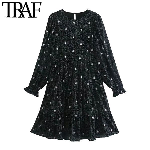 women chic fashion patchwork printed ruffled mini dress vintage long sleeve with lining female dresses mujer 210507, Black;gray
women chic fashion patchwork printed ruffled mini dress vintage long sleeve with lining female dresses mujer 210507, Black;gray