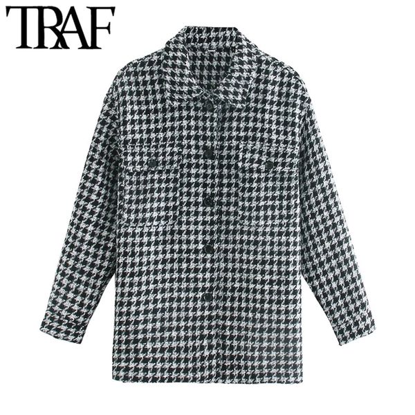 traf women fashion with pockets loose tweed jacket coat vintage long sleeve button-up female outerwear chic 210415, Black;brown
traf women fashion with pockets loose tweed jacket coat vintage long sleeve button-up female outerwear chic 210415, Black;brown
