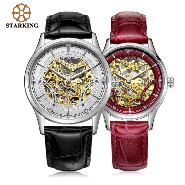 wristwatches starking automatic self-wind lovers watch relogios stainless steel genuine leather skeleton mechanical wrist watches am/l0185, Slivery;brown
wristwatches starking automatic self-wind lovers watch relogios stainless steel genuine leather skeleton mechanical wrist watches am/l0185, Slivery;brown