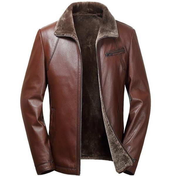 men's leather & faux genuine sheepskin jacket natural liner men real shearling jacket/coat parka a106, Black
men's leather & faux genuine sheepskin jacket natural liner men real shearling jacket/coat parka a106, Black