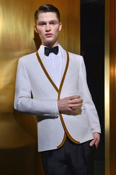 men's suits & blazers white gold trim men summer style 2pieces(jacket+pants+tie) ternos masculinos slim fit wedding grooms tuxedos blaz, White;black
men's suits & blazers white gold trim men summer style 2pieces(jacket+pants+tie) ternos masculinos slim fit wedding grooms tuxedos blaz, White;black