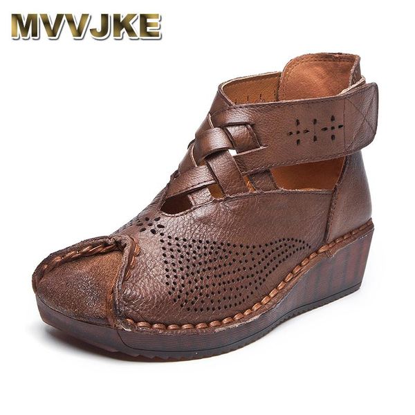 boots mvvjke summer women casual ankle genuine leather cut-outs wedges retro handmade women's shoes, Black
boots mvvjke summer women casual ankle genuine leather cut-outs wedges retro handmade women's shoes, Black