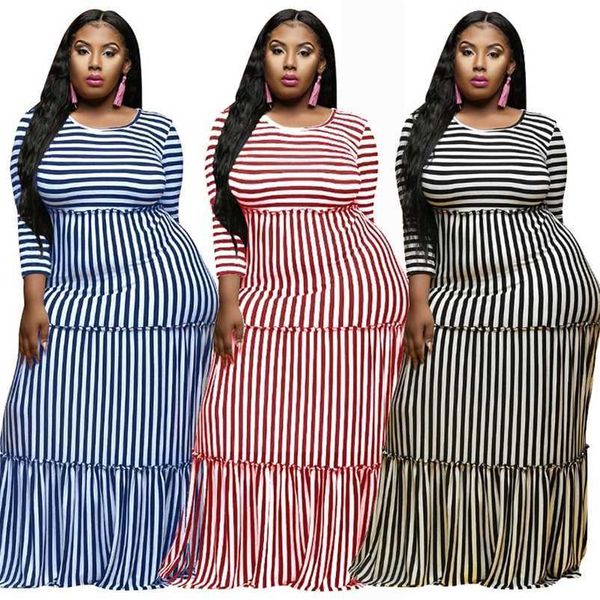 maxi dresses for women fashion round collar long sleeve striped casual style elegant plus size dress 4xl wholesale drop 211106, Black
maxi dresses for women fashion round collar long sleeve striped casual style elegant plus size dress 4xl wholesale drop 211106, Black