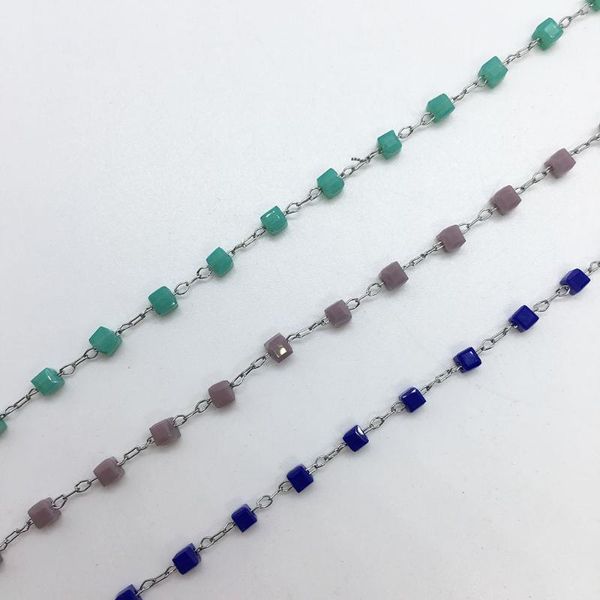 chains stainless steel candy color glass square bead chain, handmade diy round buckle collar necklace, earrings, bracelet, jewelry set, Silver
chains stainless steel candy color glass square bead chain, handmade diy round buckle collar necklace, earrings, bracelet, jewelry set, Silver