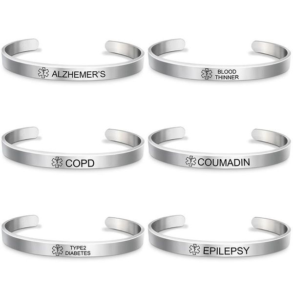 bangle designer women men star of life warning logo word stainless steel bangles, Black
bangle designer women men star of life warning logo word stainless steel bangles, Black