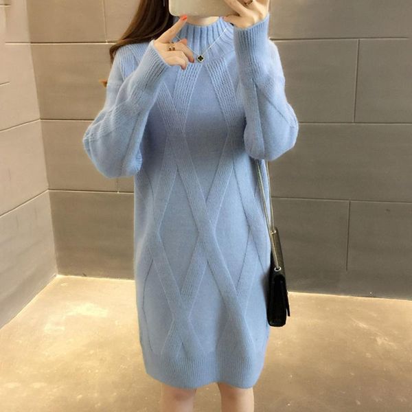 women's sweaters sweater dress women solid color knitted o-collar sweet autumn winter soft pullover loose long sleeve, White;black
women's sweaters sweater dress women solid color knitted o-collar sweet autumn winter soft pullover loose long sleeve, White;black