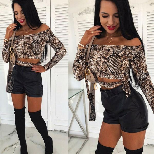 women's blouses & shirts women off shoulder blouse shirt female casual leopard printed long sleeve party clubwear outfits, White
women's blouses & shirts women off shoulder blouse shirt female casual leopard printed long sleeve party clubwear outfits, White