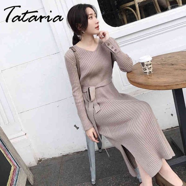 tataria women's v neck long sleeve dresses slim fashion knit female elegant casual streetwear 210514, Black;gray
tataria women's v neck long sleeve dresses slim fashion knit female elegant casual streetwear 210514, Black;gray
