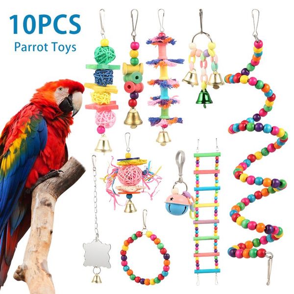 other bird supplies 10pcs/set combination parrot toy articles bite toys funny swing ball bell standing training
other bird supplies 10pcs/set combination parrot toy articles bite toys funny swing ball bell standing training