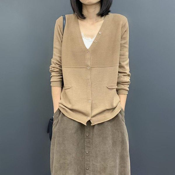 women's knits & tees knitted cardigan sweater spring and autumn loose long sleeve thin button v-neck ladies, White
women's knits & tees knitted cardigan sweater spring and autumn loose long sleeve thin button v-neck ladies, White