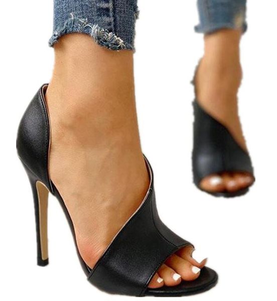 women solid black pu high heels sandals female peep toe slip-on gladiator ladies cut-outs cover dress party shoes
women solid black pu high heels sandals female peep toe slip-on gladiator ladies cut-outs cover dress party shoes