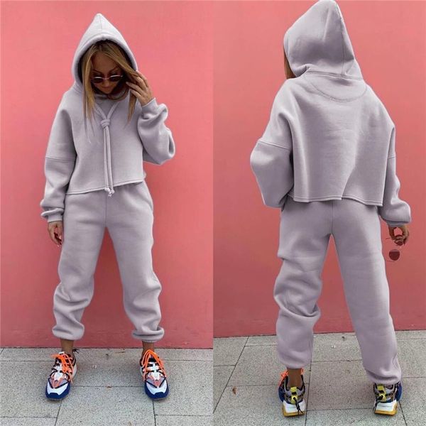 women's two piece pants solid tracksuit women set spring autumn clothes hoodies sweatshirt pullover and suits casual loose outfits, White
women's two piece pants solid tracksuit women set spring autumn clothes hoodies sweatshirt pullover and suits casual loose outfits, White