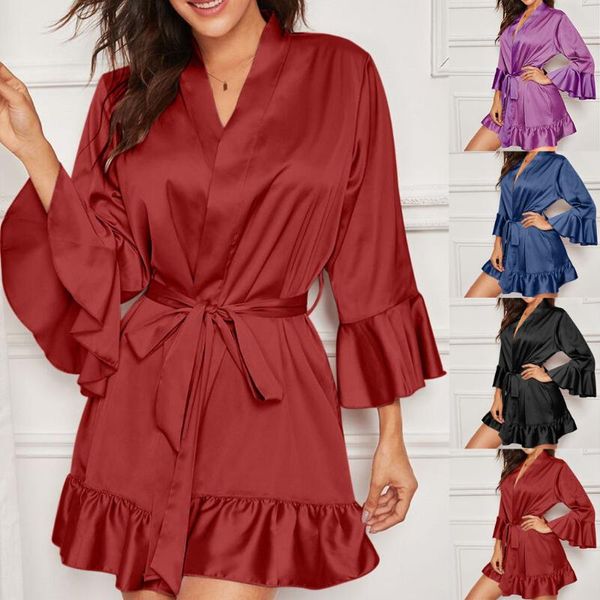 women's sleepwear women silk robe female pajamas set satin nightdress lace lingerie nightwear v-neck home wear nighty suits, Black;red
women's sleepwear women silk robe female pajamas set satin nightdress lace lingerie nightwear v-neck home wear nighty suits, Black;red