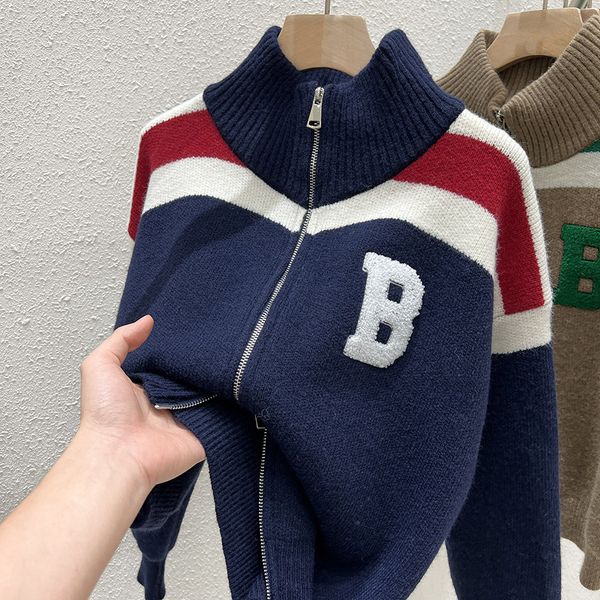 women print letter jackets fashion trend patchwork zipper cardigan sweater outerwear designer female winter casual knitted sweaters coats, Black;brown
women print letter jackets fashion trend patchwork zipper cardigan sweater outerwear designer female winter casual knitted sweaters coats, Black;brown