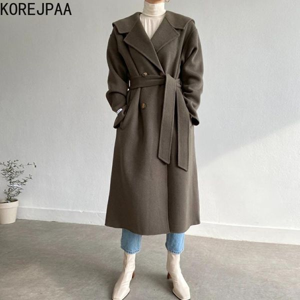 women's wool & blends korejpaa women jackets 2021 autumn korea temperament ladies suit collar double-breasted lace-up long-sleeved wool, Black
women's wool & blends korejpaa women jackets 2021 autumn korea temperament ladies suit collar double-breasted lace-up long-sleeved wool, Black