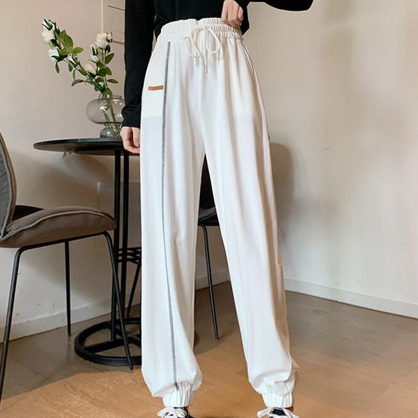 women's pants & capris women summer casual female solid high street slimming versatile waist loose straight tie feet sports trendy, Black;white
women's pants & capris women summer casual female solid high street slimming versatile waist loose straight tie feet sports trendy, Black;white