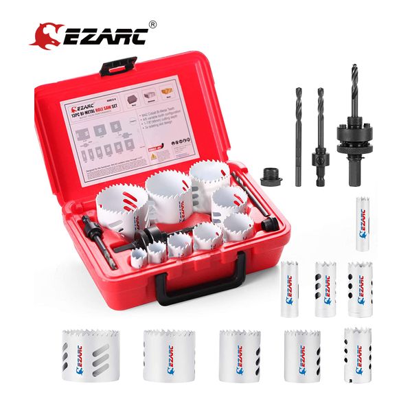 ezarc bi-metal hole saw kit13pcs hole saw cobalt drill hole cutter set with mandrels for soft metal sheetwooddrywallaluminum
ezarc bi-metal hole saw kit13pcs hole saw cobalt drill hole cutter set with mandrels for soft metal sheetwooddrywallaluminum