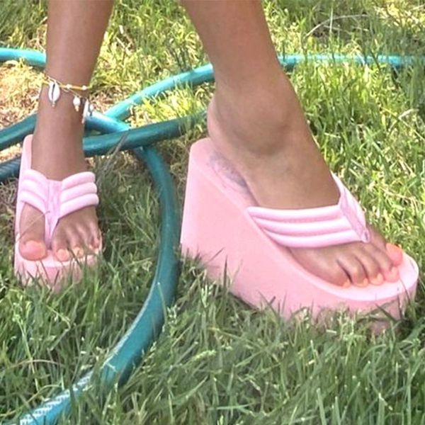 brand fashion ins gothic style chunky platform sandals outdoor flip flops slipper high heels summer wedges shoes women, Black
brand fashion ins gothic style chunky platform sandals outdoor flip flops slipper high heels summer wedges shoes women, Black