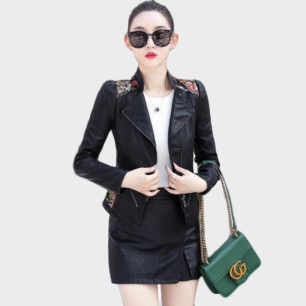 women's leather & faux european fashion for women jacket leisure short coat spring / autumn stylish clothes outwear 83, Black
women's leather & faux european fashion for women jacket leisure short coat spring / autumn stylish clothes outwear 83, Black