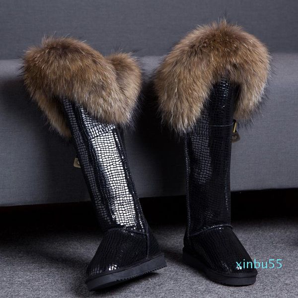 snow warm fur shoes women's winter lining real fur trim suede leather knee high boots thick 12colors flats shoes, Black
snow warm fur shoes women's winter lining real fur trim suede leather knee high boots thick 12colors flats shoes, Black
