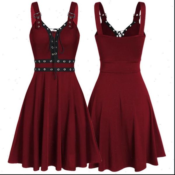 womens women dresses gothic punk sleeveless strap sling dress elegant backless party strapless good quality, Black;gray
womens women dresses gothic punk sleeveless strap sling dress elegant backless party strapless good quality, Black;gray