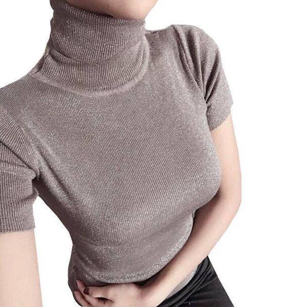 short sleeve pullovers brand womens sweaters designer european turtleneck candy colors knitwear knitted zz095, White;black
short sleeve pullovers brand womens sweaters designer european turtleneck candy colors knitwear knitted zz095, White;black