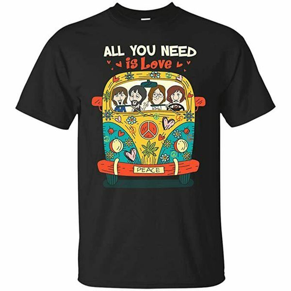 all you need is love peace the rock band retro hippie funny music black t-shirt, White;black
all you need is love peace the rock band retro hippie funny music black t-shirt, White;black