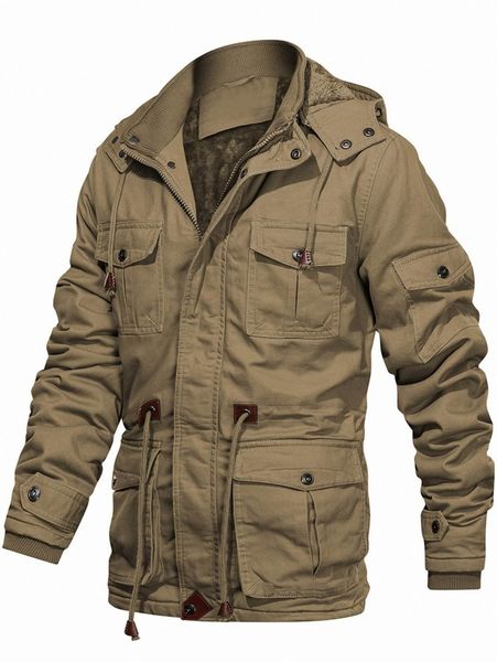 men flap pocket drawstring waist teddy lined zipper hooded coat y5jr#, Black;brown
men flap pocket drawstring waist teddy lined zipper hooded coat y5jr#, Black;brown