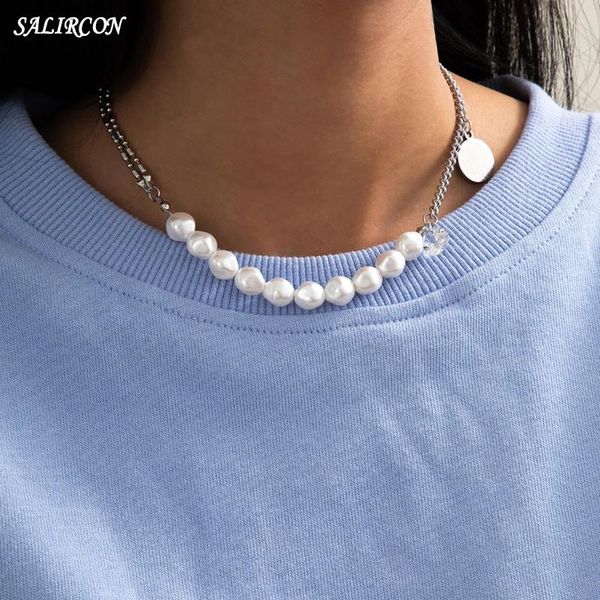 salircon goth stainless steel imitation pearl necklace for women kpop aesthetic collier coin beeded chain jewelry gift pendant necklaces, Silver
salircon goth stainless steel imitation pearl necklace for women kpop aesthetic collier coin beeded chain jewelry gift pendant necklaces, Silver
