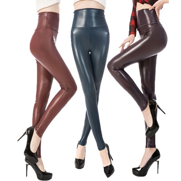 high waist skinny ankle-length black pu faux leather leggings for women leggins stretchy fitness push up slim pants
high waist skinny ankle-length black pu faux leather leggings for women leggins stretchy fitness push up slim pants
