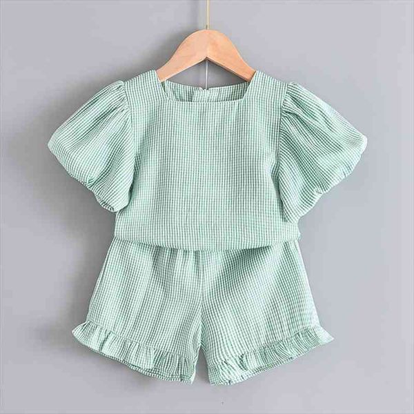 girls clothing sets summer cute kids costumes 3-7y lantern sleeve plaid pattern t-shirt casual shorts 2pcs suit, White
girls clothing sets summer cute kids costumes 3-7y lantern sleeve plaid pattern t-shirt casual shorts 2pcs suit, White