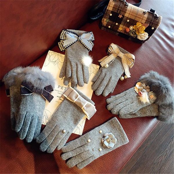 five fingers gloves korean gray cashmere wool women winter warm elegant bowknot fur mittens touch screen christmas gift, Blue;gray
five fingers gloves korean gray cashmere wool women winter warm elegant bowknot fur mittens touch screen christmas gift, Blue;gray
