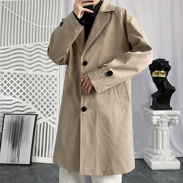 men's trench coats 2021 autumn arrivals knee length windbreaker coat loose korea clothing solid color khaki recommend, Tan;black
men's trench coats 2021 autumn arrivals knee length windbreaker coat loose korea clothing solid color khaki recommend, Tan;black
