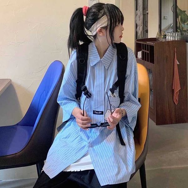 japan striped shirt half sleeve oversize polo collar all-match student female tie summer preppy streetwear freshing 210526, White
japan striped shirt half sleeve oversize polo collar all-match student female tie summer preppy streetwear freshing 210526, White