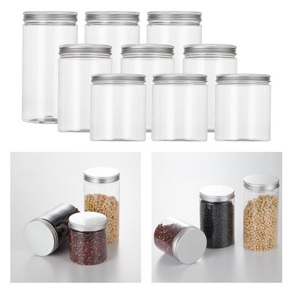 storage bottles & jars 3 packs clear empty plastic with aluminium screw lids containers pots
storage bottles & jars 3 packs clear empty plastic with aluminium screw lids containers pots