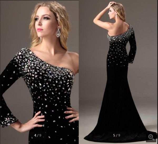 party dresses 2021 black velvet beading one shoulder long sleeve evening dress crystals with slit prom gowns robe de soirée femme, White;black
party dresses 2021 black velvet beading one shoulder long sleeve evening dress crystals with slit prom gowns robe de soirée femme, White;black