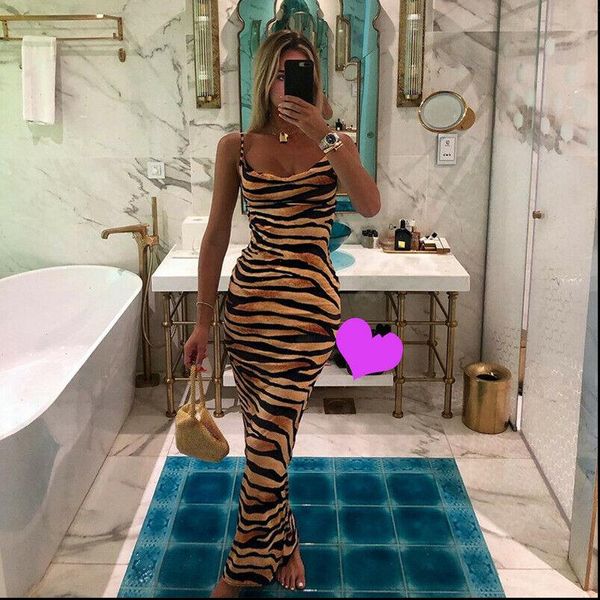 sleeveless backless camis women dress bodycon casual party club tiger skin printed maxi long, Black;gray
sleeveless backless camis women dress bodycon casual party club tiger skin printed maxi long, Black;gray