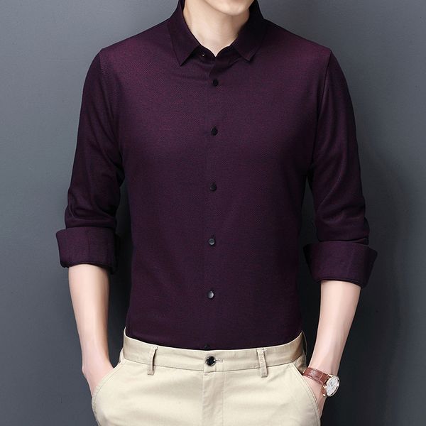 tracels spring autumn thin long sleeve middle-aged young men's slim fit and versatile solid color shirt, Black
tracels spring autumn thin long sleeve middle-aged young men's slim fit and versatile solid color shirt, Black