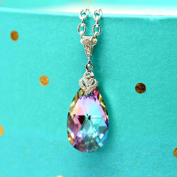 pendant necklaces huitan polychrome pear shaped cz necklace for women unique bridal wedding accessories arrival lady's fashion jewelry, Silver
pendant necklaces huitan polychrome pear shaped cz necklace for women unique bridal wedding accessories arrival lady's fashion jewelry, Silver