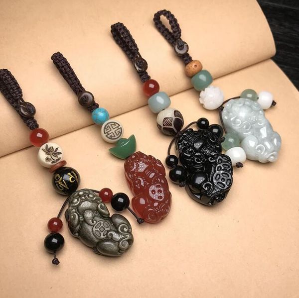 mythical wild animal key chain pendant retro red agate obsidian lucky keychain random mix color, Slivery;golden
mythical wild animal key chain pendant retro red agate obsidian lucky keychain random mix color, Slivery;golden