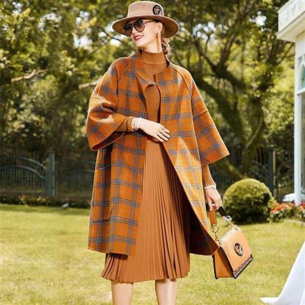 women's wool & blends plaid woolen coat women autumn winter loose mid-length large size female cloth s-3xl m10d, Black
women's wool & blends plaid woolen coat women autumn winter loose mid-length large size female cloth s-3xl m10d, Black