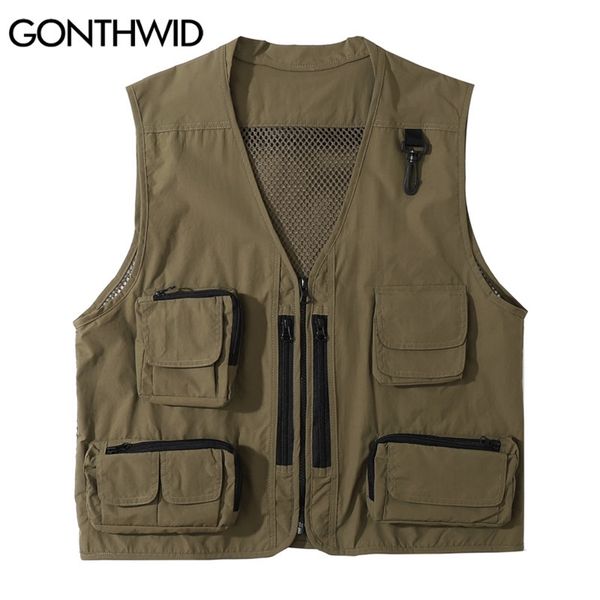 cargo vest multi zipper pockets pographer hunting fishing travelling hiking sleeveless tank waistcoat 210602, White;black
cargo vest multi zipper pockets pographer hunting fishing travelling hiking sleeveless tank waistcoat 210602, White;black